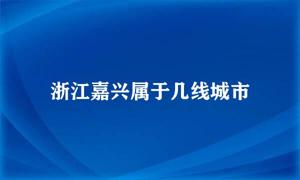 浙江嘉兴属于几线城市