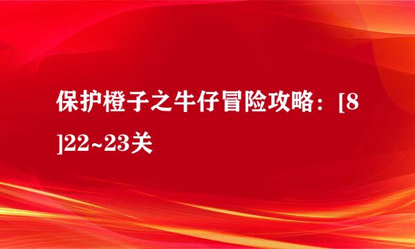 保护橙子之牛仔冒险攻略：[8]22~23关