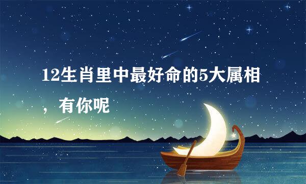 12生肖里中最好命的5大属相，有你呢