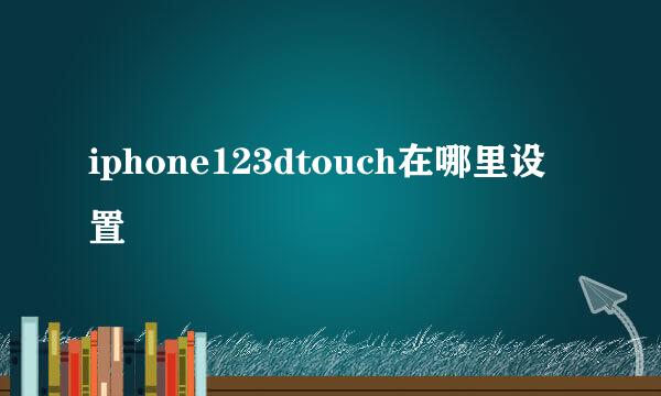 iphone123dtouch在哪里设置