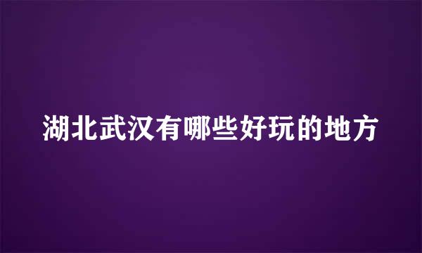 湖北武汉有哪些好玩的地方