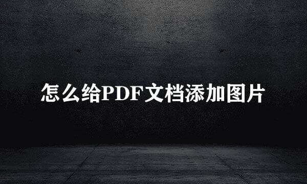 怎么给PDF文档添加图片