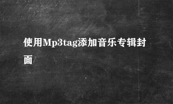 使用Mp3tag添加音乐专辑封面