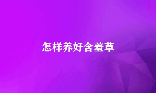 怎样养好含羞草