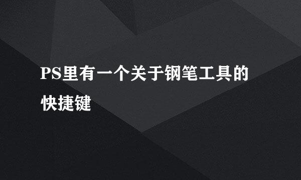PS里有一个关于钢笔工具的快捷键