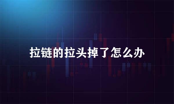 拉链的拉头掉了怎么办
