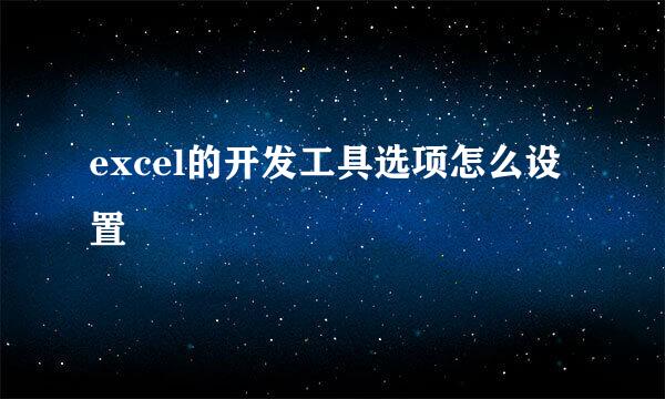 excel的开发工具选项怎么设置