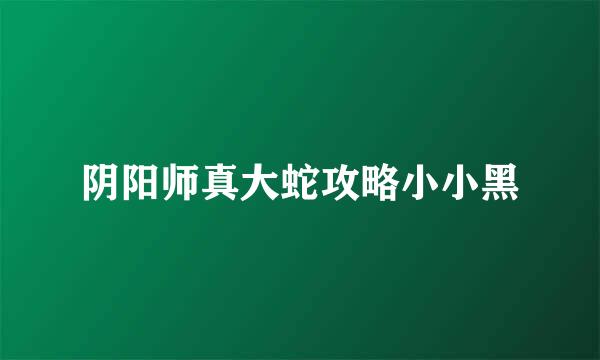 阴阳师真大蛇攻略小小黑