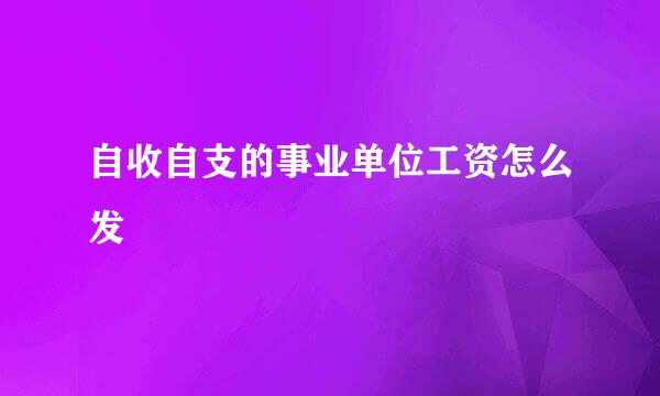 自收自支的事业单位工资怎么发