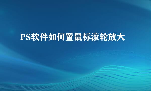 PS软件如何置鼠标滚轮放大