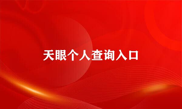 天眼个人查询入口