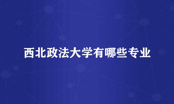 西北政法大学有哪些专业