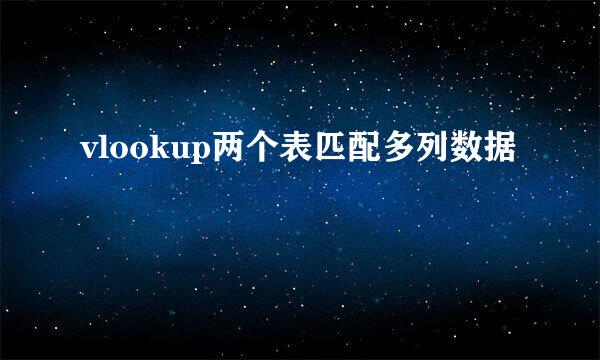 vlookup两个表匹配多列数据