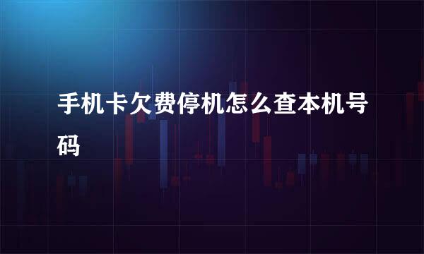 手机卡欠费停机怎么查本机号码