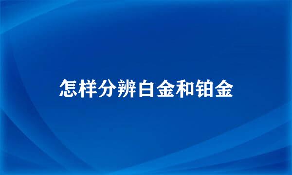 怎样分辨白金和铂金