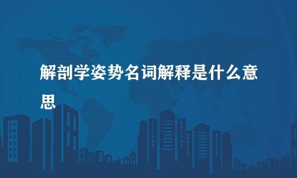 解剖学姿势名词解释是什么意思