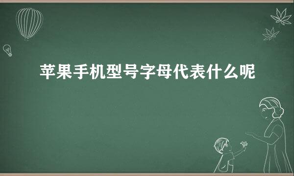 苹果手机型号字母代表什么呢