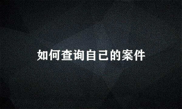 如何查询自己的案件