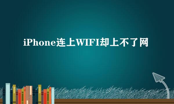 iPhone连上WIFI却上不了网