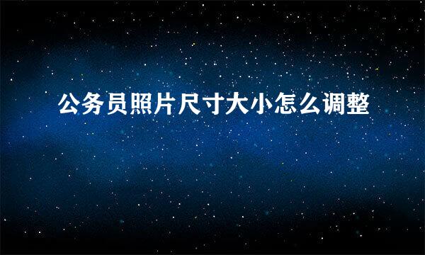 公务员照片尺寸大小怎么调整