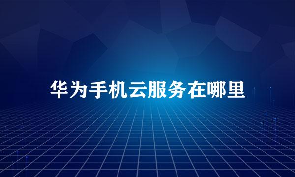 华为手机云服务在哪里