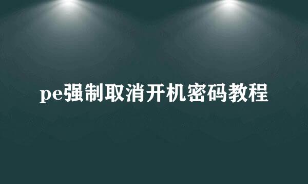 pe强制取消开机密码教程