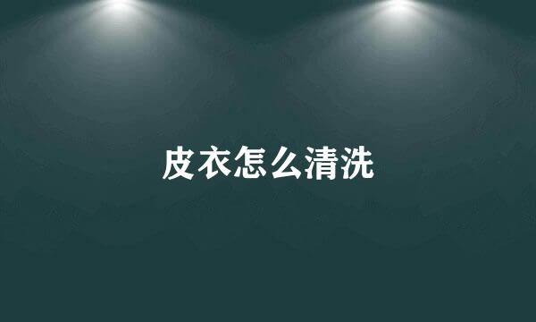 皮衣怎么清洗