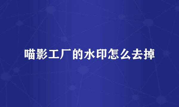 喵影工厂的水印怎么去掉