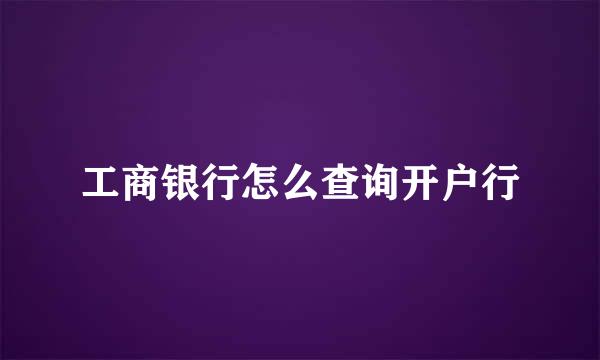 工商银行怎么查询开户行