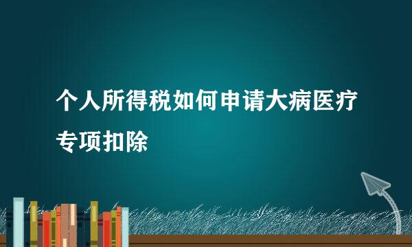 个人所得税如何申请大病医疗专项扣除