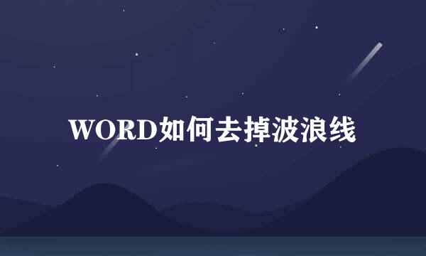 WORD如何去掉波浪线