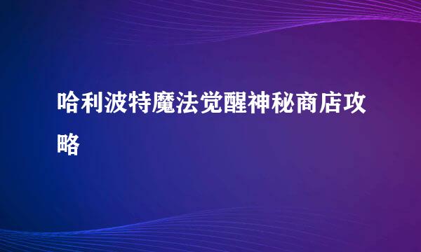 哈利波特魔法觉醒神秘商店攻略