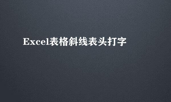 Excel表格斜线表头打字