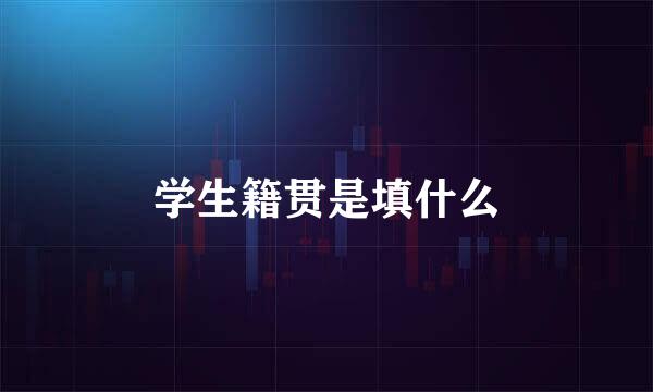 学生籍贯是填什么