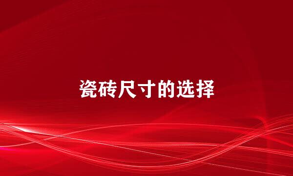 瓷砖尺寸的选择