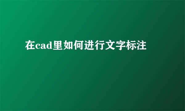在cad里如何进行文字标注