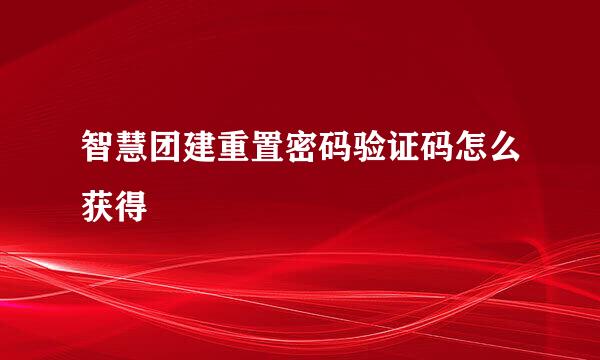 智慧团建重置密码验证码怎么获得