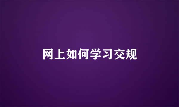 网上如何学习交规