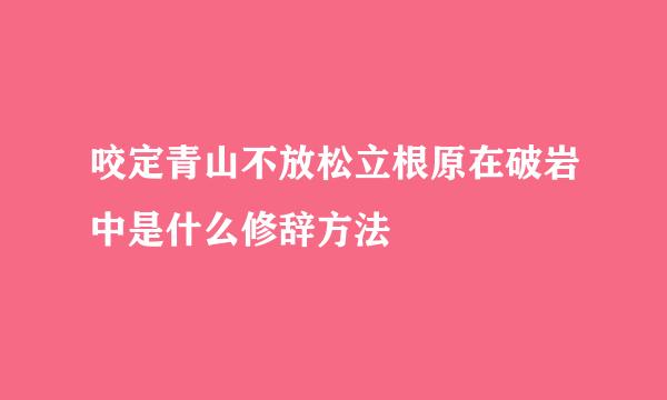 咬定青山不放松立根原在破岩中是什么修辞方法