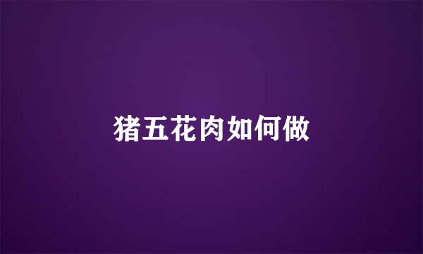 猪五花肉如何做