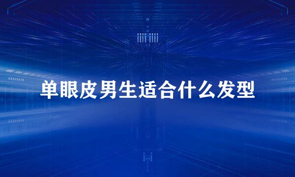 单眼皮男生适合什么发型