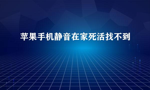 苹果手机静音在家死活找不到