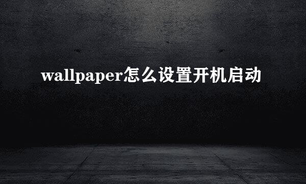 wallpaper怎么设置开机启动