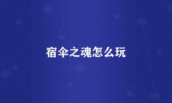 宿伞之魂怎么玩