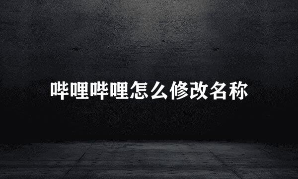 哔哩哔哩怎么修改名称