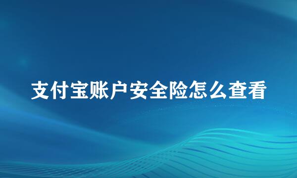 支付宝账户安全险怎么查看