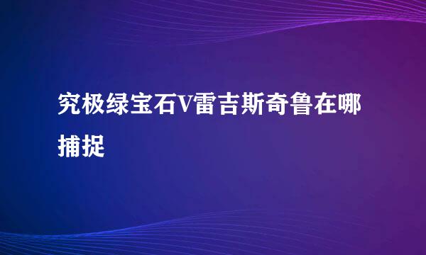 究极绿宝石V雷吉斯奇鲁在哪捕捉