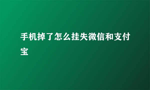手机掉了怎么挂失微信和支付宝