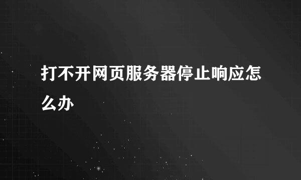 打不开网页服务器停止响应怎么办