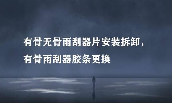 有骨无骨雨刮器片安装拆卸，有骨雨刮器胶条更换